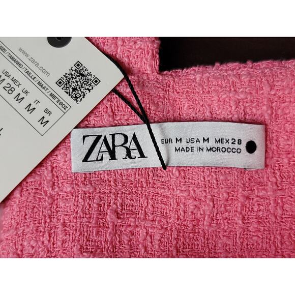 Zara Textured Bustier Top Pink Sweetheart Neckline Women's‎ Size Medium NWT - Picture 5 of 15